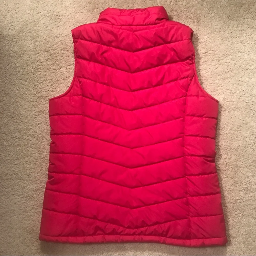 Land’s End Pink and Orange Quilted Puffer Vest size M